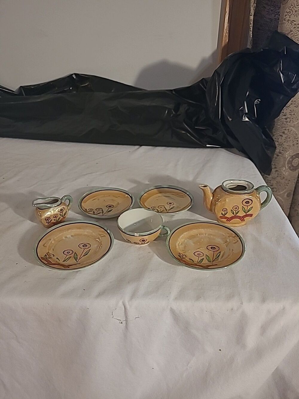 Vintage Lusterware Childs Porcelain Tea Set made in Occupied Japan